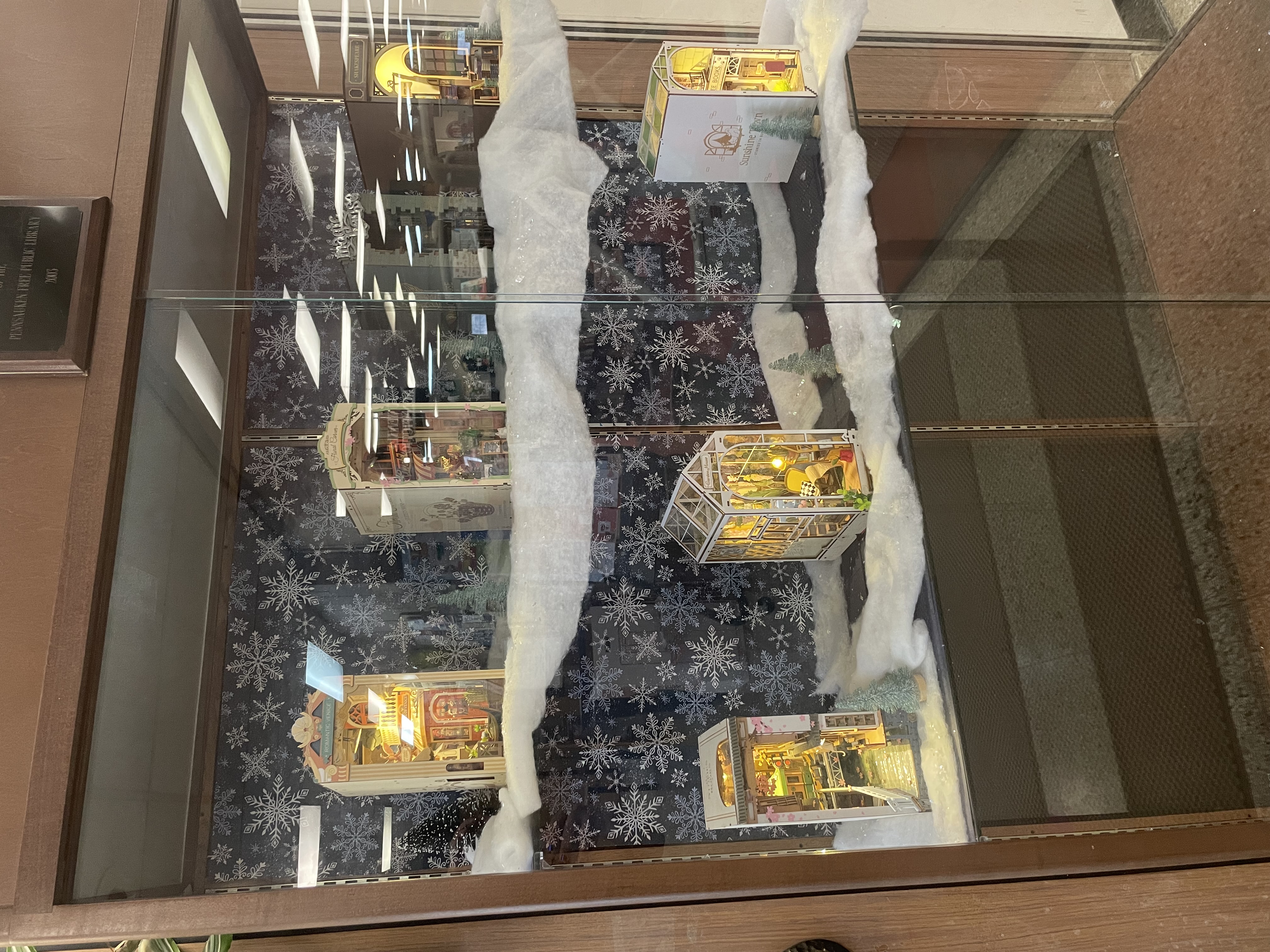 Display case of bookends