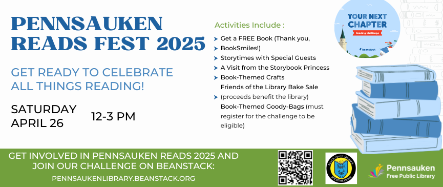 Pennsauken Reads Fest 2025 at April 26 at 12:00 PM