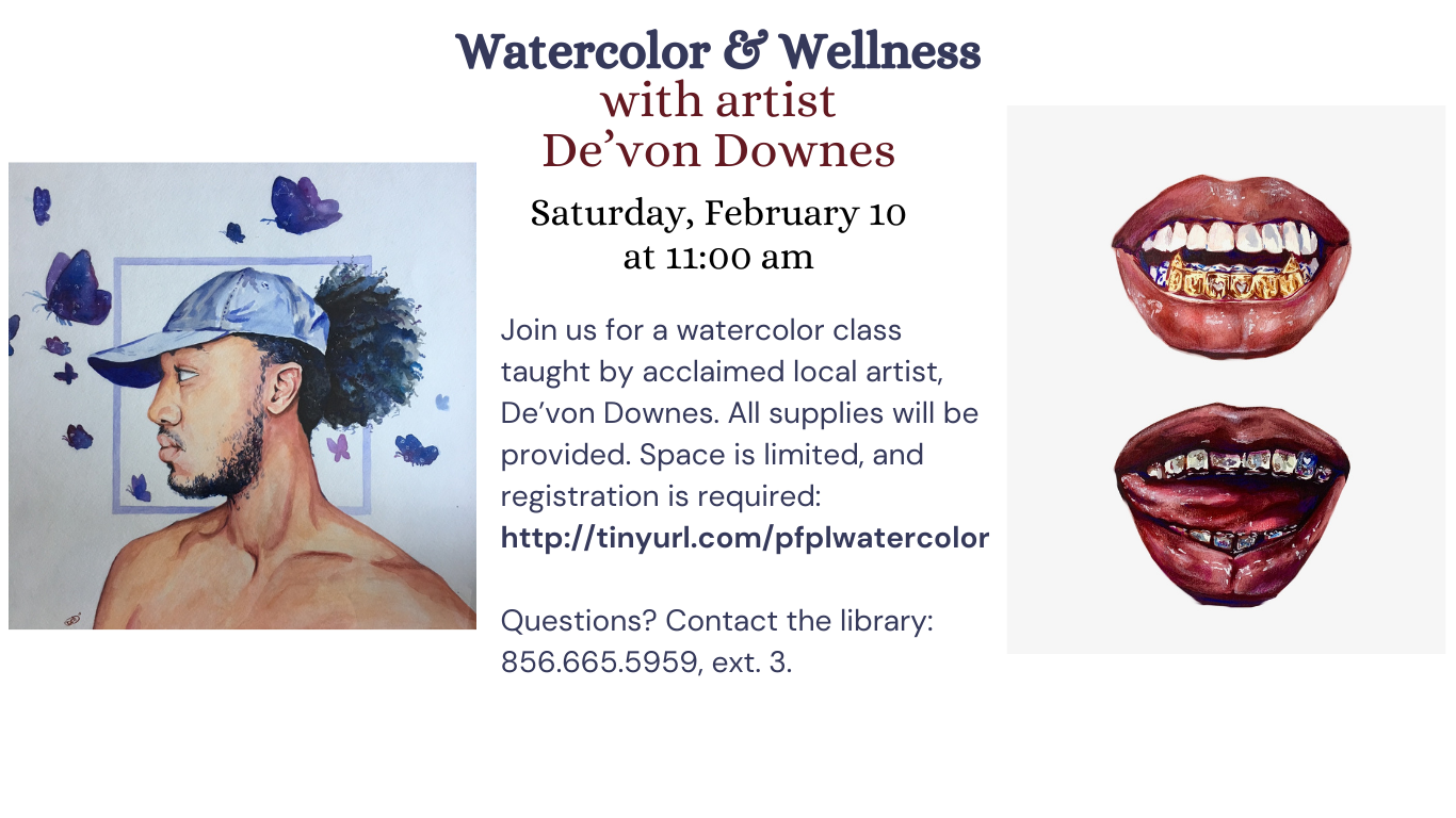 Watercolor Class with De'von Downes 11 to 1pm